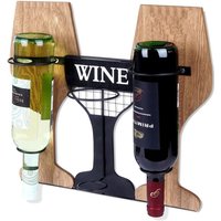 Weinflaschenhalter aus Holz und Metall 40x11x35 cm von NORTHIX