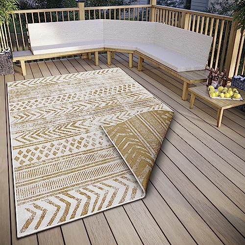 Hanse Home Northrugs Biri In- & Outdoor Wendeteppich - Flachgewebe, Boho Design, ÖKO-TEX, Wetterfest & UV-beständig für Balkon, Terrasse, Garten - Ocker, 240x340cm Hanse Home Northrugs Biri In- & Outdoor Wendeteppich - Flachgewebe, Boho Design, ÖKO-TEX, Wetterfest & UV-beständig für Balkon, Terrasse, Garten - Ocker, 240x340cm von Hanse Home