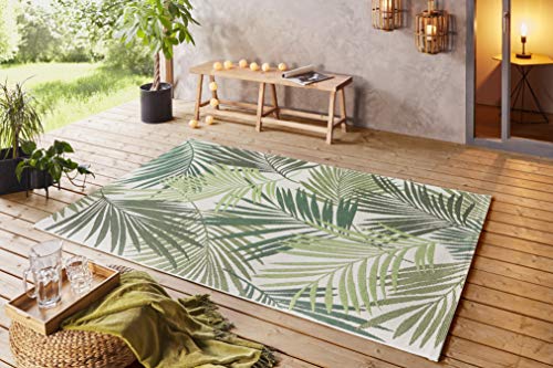 NORTHRUGS In- und Outdoor Teppich 200x290cm - Wetterfest Boho Modern Palmen Blätter Florales Muster Läufer Terrassenteppich Balkonteppich Küchenläufer Badteppich Wohnzimmerteppich Wasserfest in Grün NORTHRUGS In- und Outdoor Teppich 200x290cm - Wetterfest Boho Modern Palmen Blätter Florales Muster Läufer Terrassenteppich Balkonteppich Küchenläufer Badteppich Wohnzimmerteppich Wasserfest in Grün von NORTHRUGS