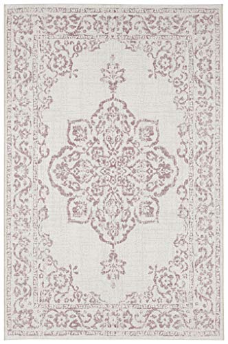 NORTHRUGS In- und Outdoor Teppich 80x150cm - Wetterfest Orientalisch Vintage-Design mit Medallion Läufer Terrassenteppich Balkonteppich Küchenläufer Badteppich Wohnzimmerteppich Wasserfest in Rosa NORTHRUGS In- und Outdoor Teppich 80x150cm - Wetterfest Orientalisch Vintage-Design mit Medallion Läufer Terrassenteppich Balkonteppich Küchenläufer Badteppich Wohnzimmerteppich Wasserfest in Rosa von NORTHRUGS