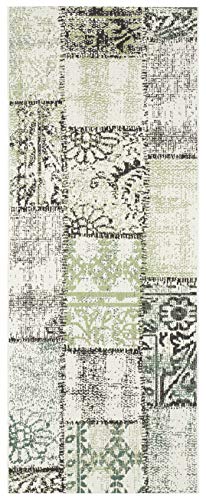 NORTHRUGS In- und Outdoor Teppich 80x200cm - Wetterfest Klassisch Vintage Muster Patchwork-Design Läufer Terrassenteppich Balkonteppich Küchenläufer Badteppich Wohnzimmerteppich Wasserfest in Grün NORTHRUGS In- und Outdoor Teppich 80x200cm - Wetterfest Klassisch Vintage Muster Patchwork-Design Läufer Terrassenteppich Balkonteppich Küchenläufer Badteppich Wohnzimmerteppich Wasserfest in Grün von NORTHRUGS
