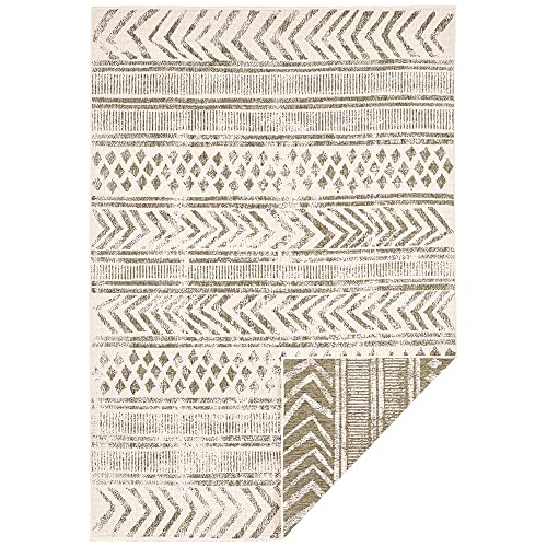 NORTHRUGS In- und Outdoor Teppich Biri 120x170 cm - Wendeteppich Wetterfest Boho Style Vintage Design Teppich für Balkon Terrasse Garten Wintergarten Wohnzimmerteppich Wasserfest in Linen von NORTHRUGS