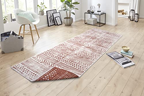 NORTHRUGS In- und Outdoor Teppich Biri 80x350 cm - Wendeteppich Wetterfest Boho Style Vintage Design Teppich für Balkon Terrasse Garten Wintergarten Wohnzimmerteppich Wasserfest in Cayenne NORTHRUGS In- und Outdoor Teppich Biri 80x350 cm - Wendeteppich Wetterfest Boho Style Vintage Design Teppich für Balkon Terrasse Garten Wintergarten Wohnzimmerteppich Wasserfest in Cayenne von NORTHRUGS