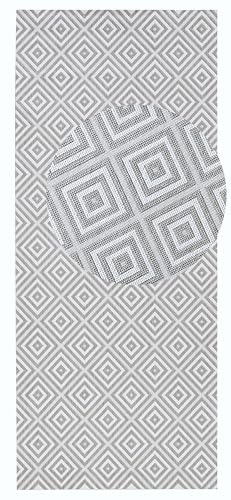 NORTHRUGS In- und Outdoor Teppich Coin 80x200cm - Wetterfest Modern Plain Allover Unifarben Design Läufer für Balkon Terrasse Garten Wintergarten Wohnzimmerteppich Wasserfest in Blau von NORTHRUGS