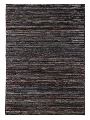 NORTHRUGS In- und Outdoor Teppich Lotus 120x170cm - Flachgewebe Wetterfest Modern Streifen Design für Balkon Terrasse Wintergarten Küche Esszimmer Badteppich Wohnzimmerteppich Wasserfest Braun Orange von NORTHRUGS