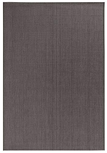 NORTHRUGS In- und Outdoor Teppich Match 200x290cm - Wetterfest Modern Plain Allover Unifarben Design Läufer für Balkon Terrasse Garten Wintergarten Wohnzimmerteppich Wasserfest in Schwarz von NORTHRUGS