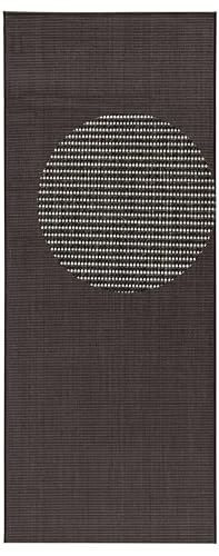 NORTHRUGS In- und Outdoor Teppich Match 80x200cm - Wetterfest Modern Plain Allover Unifarben Design Läufer für Balkon Terrasse Garten Wintergarten Wohnzimmerteppich Wasserfest in Schwarz von NORTHRUGS