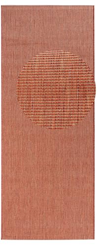 NORTHRUGS In- und Outdoor Teppich Match 80x200cm - Wetterfest Modern Plain Allover Unifarben Design Läufer für Balkon Terrasse Garten Wintergarten Wohnzimmerteppich Wasserfest in Terra von NORTHRUGS