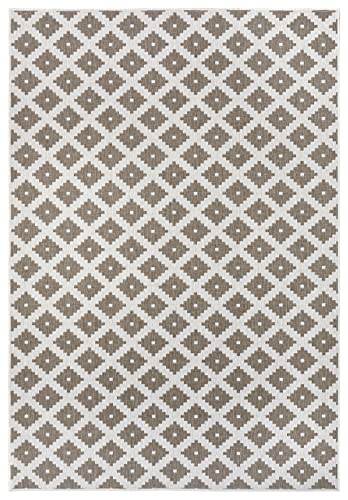 NORTHRUGS In- und Outdoor Teppich Nizza 80x150cm - Wendeteppich Wetterfest Modernes Geometrisches Muster für Balkon Terrasse Garten Wintergarten Küche Wohnzimmerteppich Wasserfest in Linen von NORTHRUGS