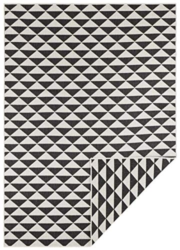 NORTHRUGS In- und Outdoor Teppich Tahiti 200x290cm - Wendeteppich Wetterfest Modern Geometrisches Muster Läufer für Balkon Terrasse Garten Wintergarten Wohnzimmerteppich Wasserfest Schwarz Creme NORTHRUGS In- und Outdoor Teppich Tahiti 200x290cm - Wendeteppich Wetterfest Modern Geometrisches Muster Läufer für Balkon Terrasse Garten Wintergarten Wohnzimmerteppich Wasserfest Schwarz Creme von NORTHRUGS