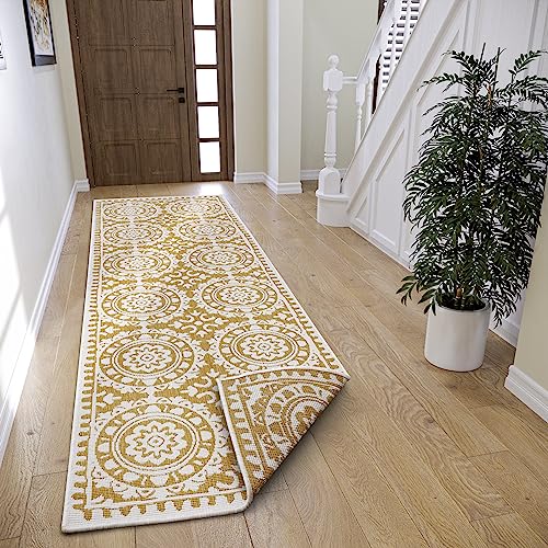 Hanse Home Northrugs Jardin In- & Outdoor Wendeläufer - Flachgewebe, Teppichläufer, Retro Design, ÖKO-TEX, Wetterfest- & UV-beständig für Balkon, Terrasse, Garten - Ocker, 80x250cm Hanse Home Northrugs Jardin In- & Outdoor Wendeläufer - Flachgewebe, Teppichläufer, Retro Design, ÖKO-TEX, Wetterfest- & UV-beständig für Balkon, Terrasse, Garten - Ocker, 80x250cm von Hanse Home