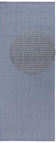 NORTHRUGS In- und Outdoor Teppich Match 80x200cm - Wetterfest Modern Plain Allover Unifarben Design Läufer für Balkon Terrasse Garten Wintergarten Wohnzimmerteppich Wasserfest in Blau von NORTHRUGS