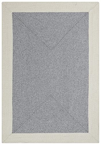 Northrugs Trenzado In- & Outdoor Teppich Wetterfest – Pflegeleicht Handmade-Look für Innen und Außen Gewebter Outdoorteppich Läufer für Balkon, Terrasse, Wohnzimmer, Garten – Grau Creme, 120x170 von NORTHRUGS