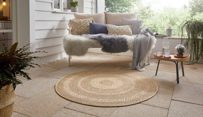 HANSE Home Teppich Almendro, rund, Höhe: 6 mm, Sisal Optik, Robust, Pflegeleicht, Flachgewebe von HANSE Home