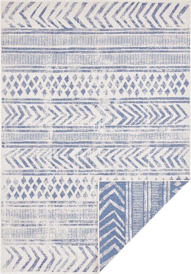 Teppich BIRI Wendeteppich, NORTHRUGS, rechteckig, Höhe: 5 mm, In-& Outdoor, Wetterfest, Balkon, Garten, Wohnzimmer, Wasserfest, Boho von NORTHRUGS