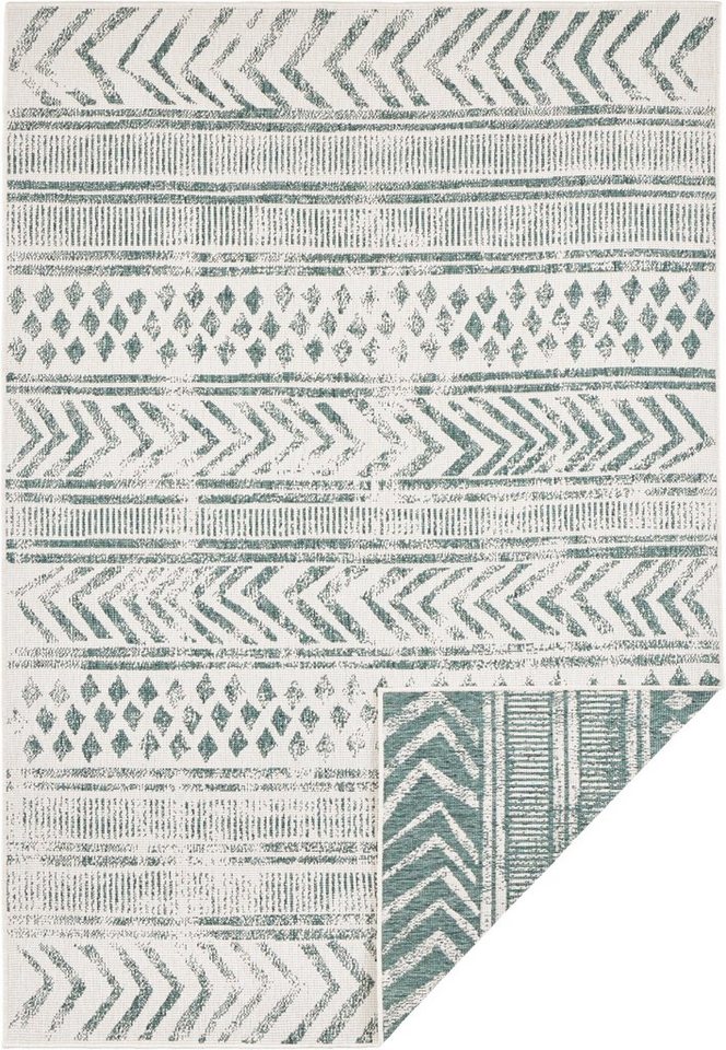 Teppich BIRI Wendeteppich, NORTHRUGS, rechteckig, Höhe: 5 mm, In-& Outdoor, Wetterfest, Balkon, Garten, Wohnzimmer, Wasserfest, Boho von NORTHRUGS