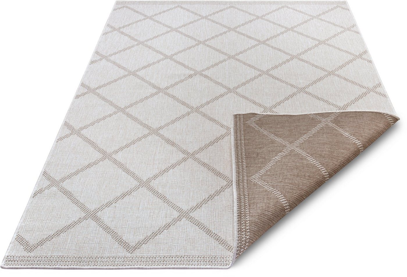 Teppich Corsica Wendeteppich, NORTHRUGS, rechteckig, Höhe: 5 mm, In-& Outdoor, Wetterfest, Balkon, Garten, Wohnzimmer, Wasserfest von NORTHRUGS