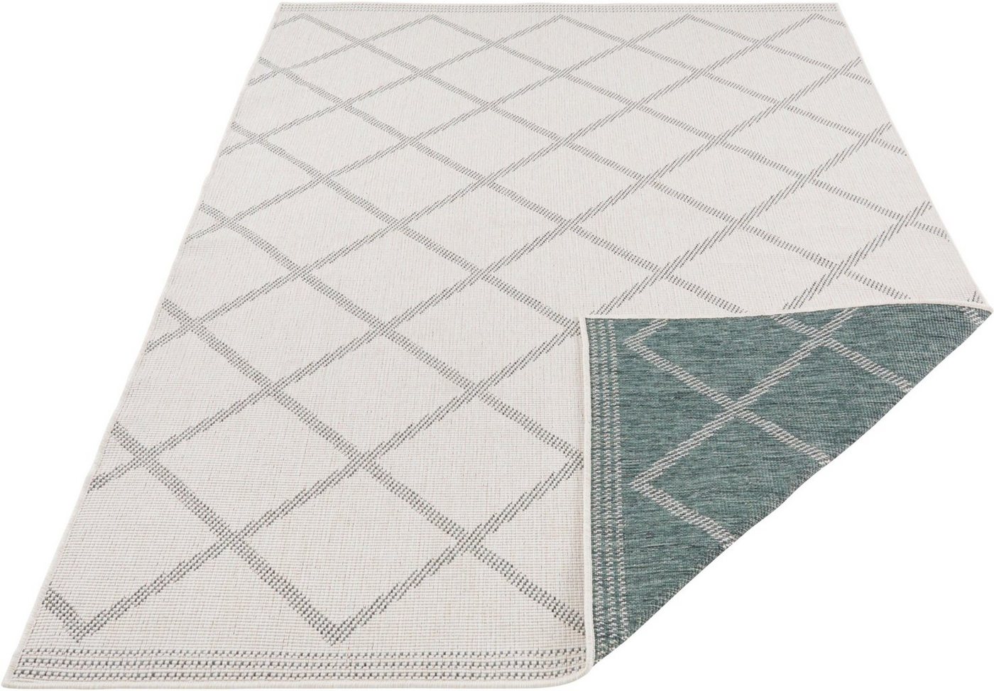 Teppich Corsica Wendeteppich, NORTHRUGS, rechteckig, Höhe: 5 mm, In-& Outdoor, Wetterfest, Balkon, Garten, Wohnzimmer, Wasserfest von NORTHRUGS