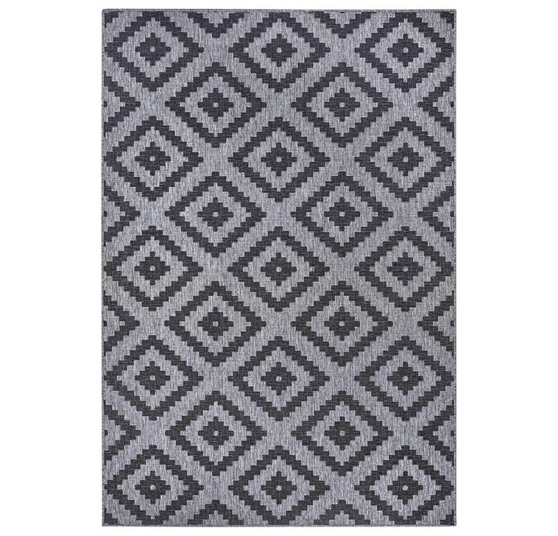 NORTHRUGS Teppich In- & Outdoor Teppich Malta Schwarz Silber, rechteckig, Höhe: 5 mm von NORTHRUGS
