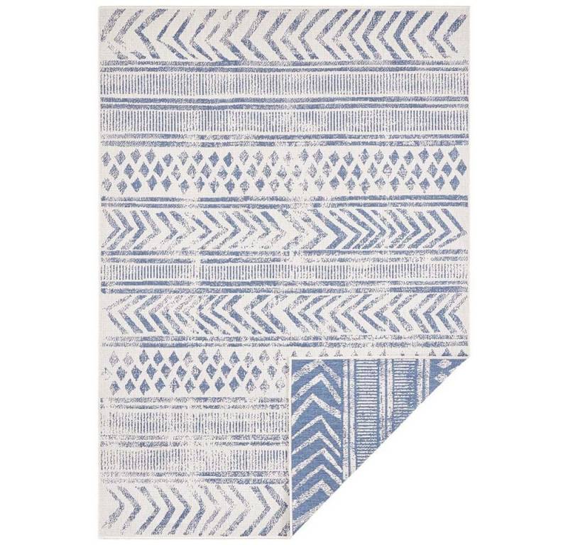 NORTHRUGS Teppich In- & Outdoor Wendeteppich Biri Blau Creme, rechteckig, Höhe: 5 mm von NORTHRUGS