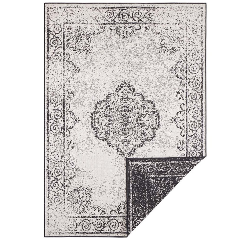 NORTHRUGS Teppich In- & Outdoor Wendeteppich Cebu Schwarz Creme, rechteckig, Höhe: 5 mm von NORTHRUGS
