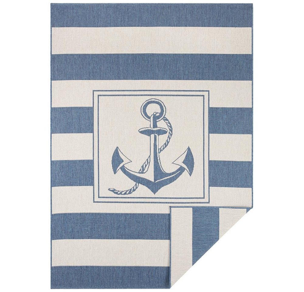 NORTHRUGS Teppich In- & Outdoor Wendeteppich Gandara Blau, rechteckig, Höhe: 5 mm von NORTHRUGS