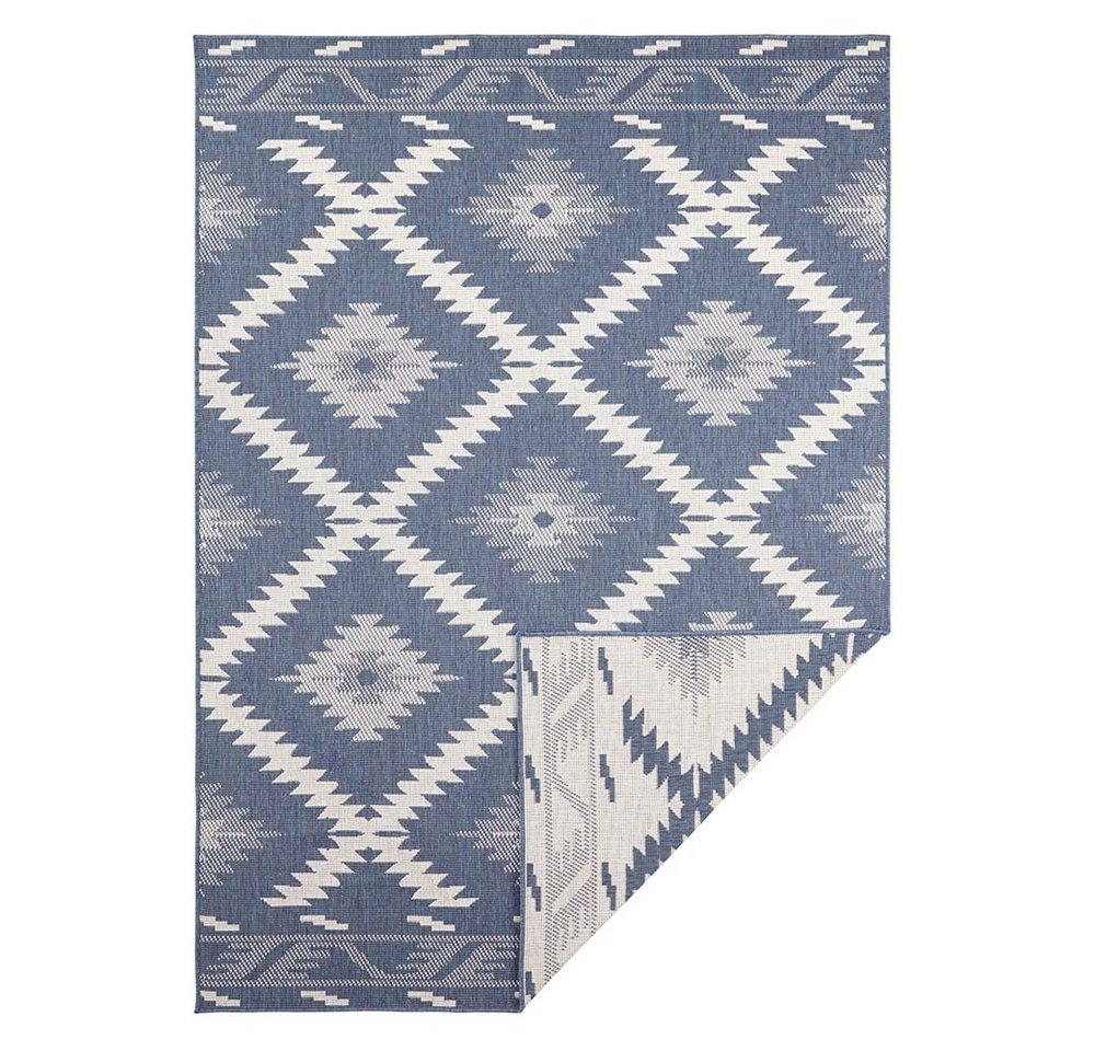 NORTHRUGS Teppich In- & Outdoor Wendeteppich Malibu Blau Creme, rechteckig, Höhe: 5 mm von NORTHRUGS