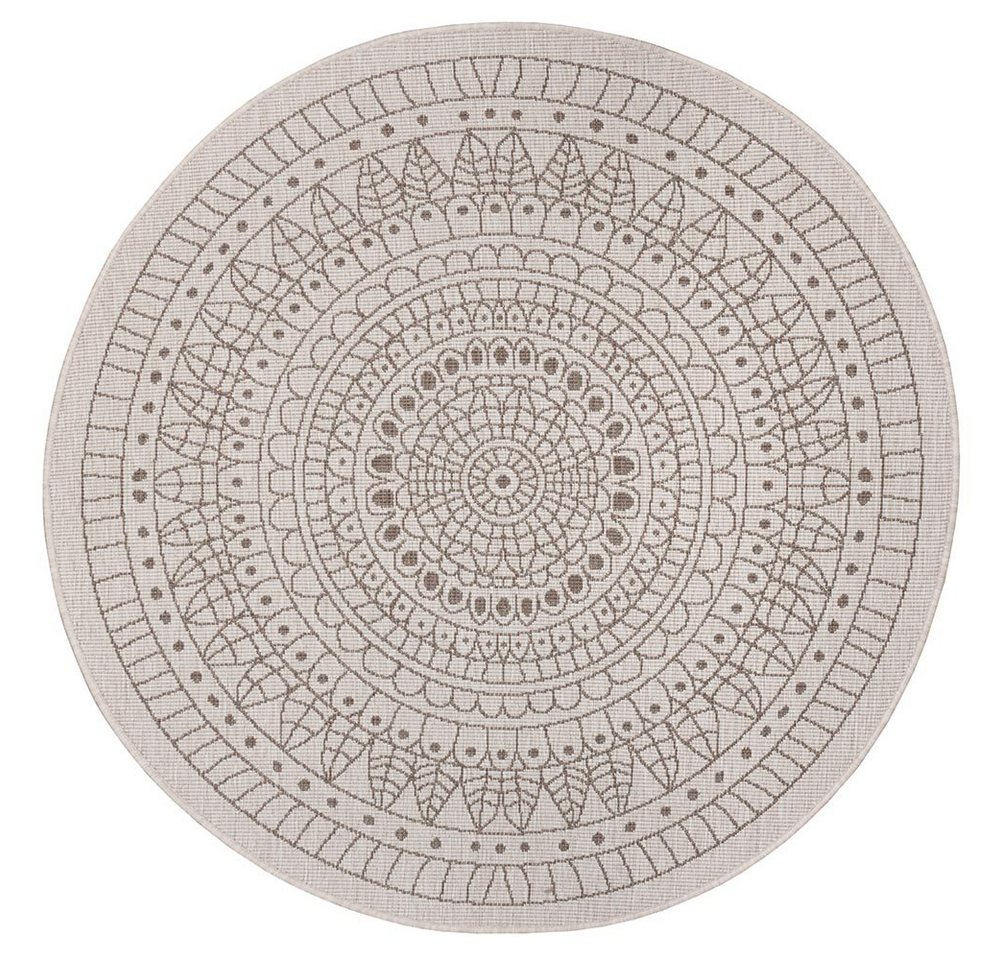 NORTHRUGS Teppich In- & Outdoor Wendeteppich Porto Creme Beige rund, rund, Höhe: 5 mm von NORTHRUGS