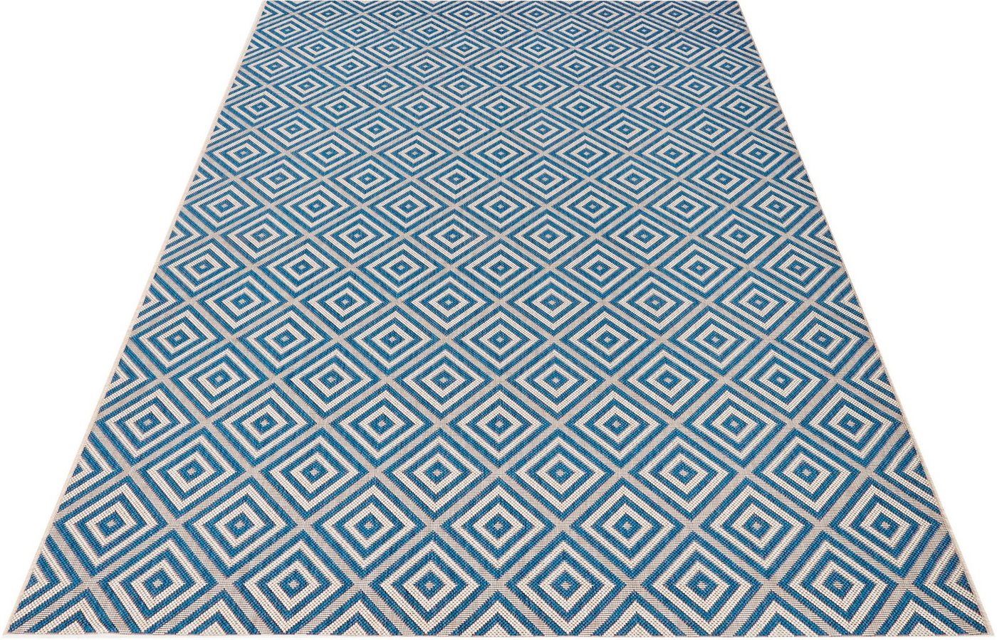 Teppich Karo, NORTHRUGS, rechteckig, Höhe: 8 mm, In- & Outdoor, Teppichläufer, Wetterfest, Raute, Balkon, Garten, Flur von NORTHRUGS