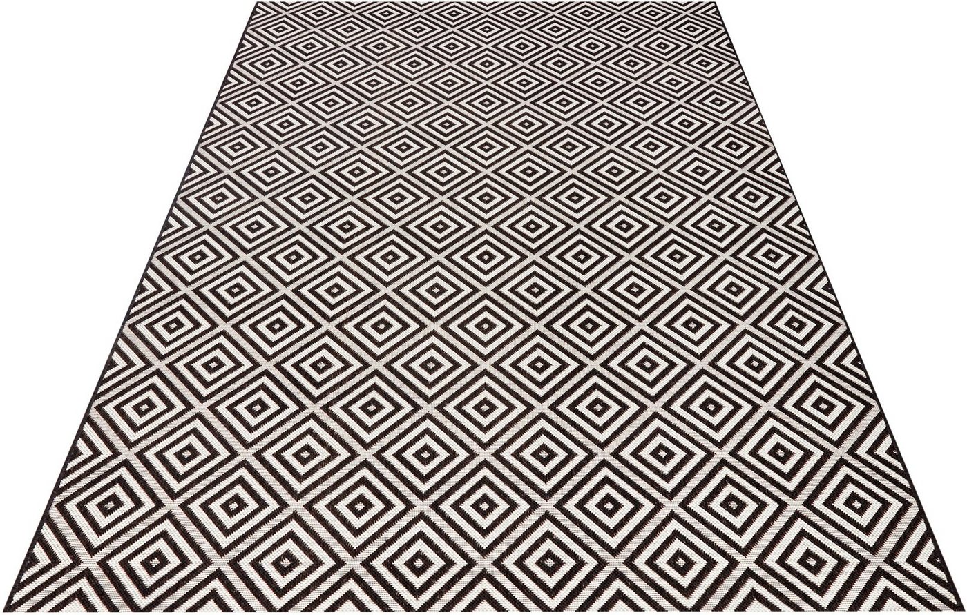 Teppich Karo, NORTHRUGS, rechteckig, Höhe: 8 mm, In- & Outdoor, Teppichläufer, Wetterfest, Raute, Balkon, Garten, Flur von NORTHRUGS