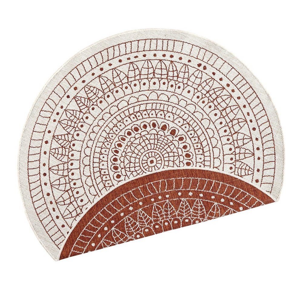 NORTHRUGS Teppich In- & Outdoor Wendeteppich Porto rund terra creme, rund, Höhe: 5 mm von NORTHRUGS