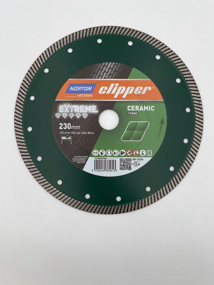 NORTON CLIPPER Diamanttrennscheibe Diamanttrennscheibe Extreme Ceramic Turbo 230x25,4mm 70184627653 von NORTON CLIPPER