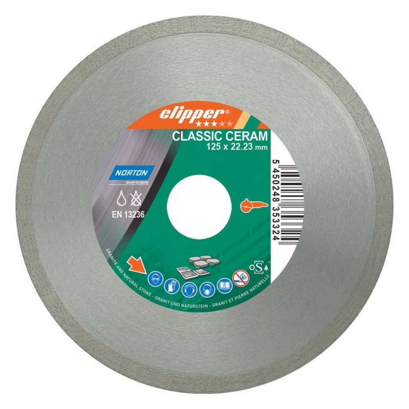 NORTON CLIPPER Trennscheibe, Ø 115 mm, Diamanttrennscheibe CLA Ceram 1670 115 x 22,23 mm von NORTON CLIPPER