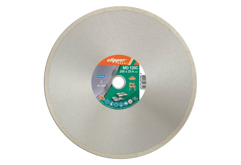 NORTON CLIPPER Trennscheibe, Ø 200 mm, Diamant nass MD 120 C 200 x 25,4 mm von NORTON CLIPPER