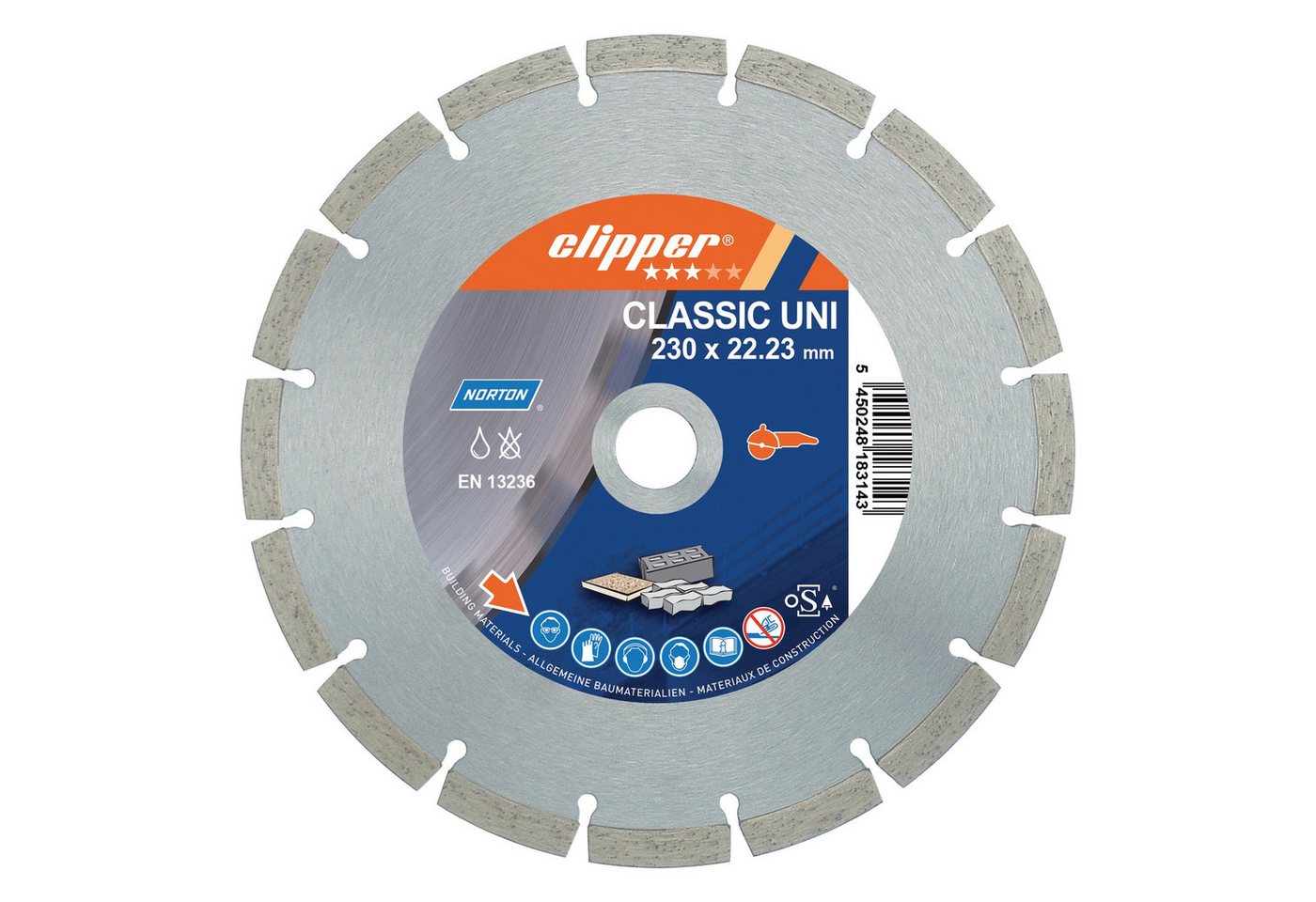 NORTON CLIPPER Trennscheibe, Ø 115 mm, Diamanttrennscheibe CLA Uni 18100 115 x 22,23 mm NORTON CLIPPER Trennscheibe, Ø 115 mm, Diamanttrennscheibe CLA Uni 18100 115 x 22,23 mm von NORTON CLIPPER
