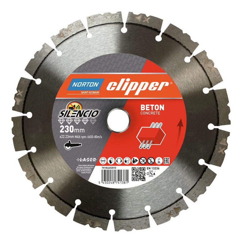 NORTON CLIPPER Trennscheibe, Ø 350 mm, Diamant-Scheibe Pro Beton Silencio NORTON CLIPPER Trennscheibe, Ø 350 mm, Diamant-Scheibe Pro Beton Silencio von NORTON CLIPPER