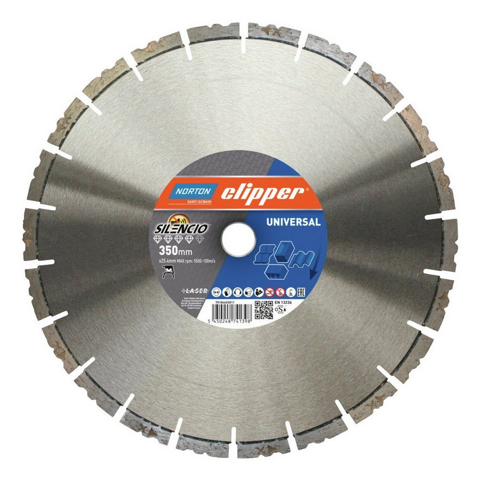 NORTON CLIPPER Trennscheibe, Ø 350 mm, Diamant-Scheibe Pro Uni Silencio NORTON CLIPPER Trennscheibe, Ø 350 mm, Diamant-Scheibe Pro Uni Silencio von NORTON CLIPPER
