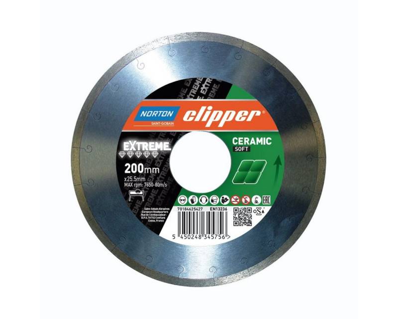 NORTON CLIPPER Diamanttrennscheibe Diamanttrennscheibe Extreme Ceramic Soft Ø 200 x 25,4 70184603234 von NORTON CLIPPER