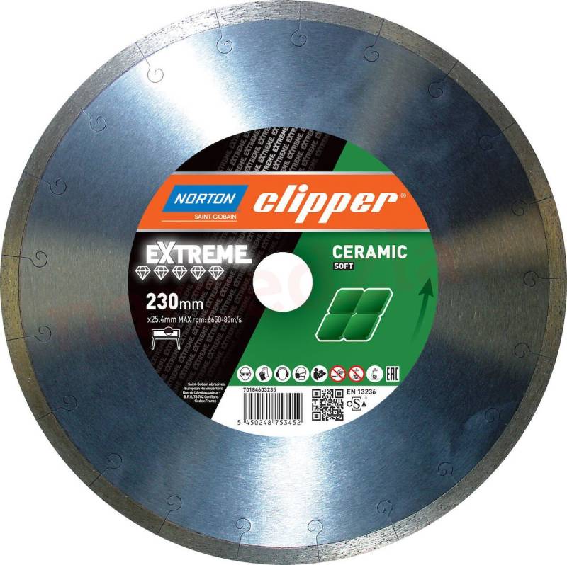 NORTON CLIPPER Diamanttrennscheibe Diamanttrennscheibe Extreme Ceramic Soft Ø 230 x 25,4 70184603235 von NORTON CLIPPER