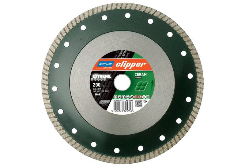 NORTON CLIPPER Diamanttrennscheibe Extreme Ceramic Turbo- 200x25,4 mm 70184625427 von NORTON CLIPPER