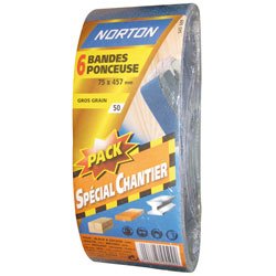 Norton 6 Streifen 75 x 457 mm, Körnung 80 von NORTON