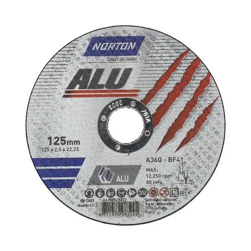 Norton Trennscheibe Aluminium A 36 Q ALU | Durchmesser wählbar: 125 x 1.6 x 22.23 mm - 5 Stück von Norton