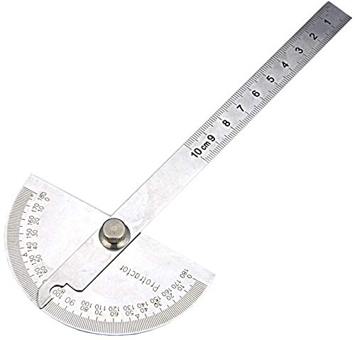 0-180 ° Rundkopf-Winkelmesser - Winkelfinder Handwerker Lineal Maschinist Werkzeug (Edelstahl) von NORTOOLS