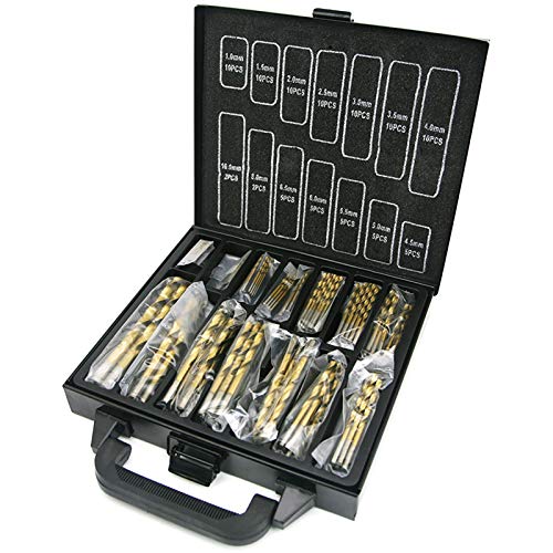 NORTOOLS 99-teiliges Bohrerset mit Titaniumnitrid-Beschichtung (1,0-10mm) – Hochleistungs-HSS-Bohrer für Metall, Holz, Aluminium & Kupfer | Reduzierte Reibung & Hitzebeständig | DIN338 Norm von NORTOOLS