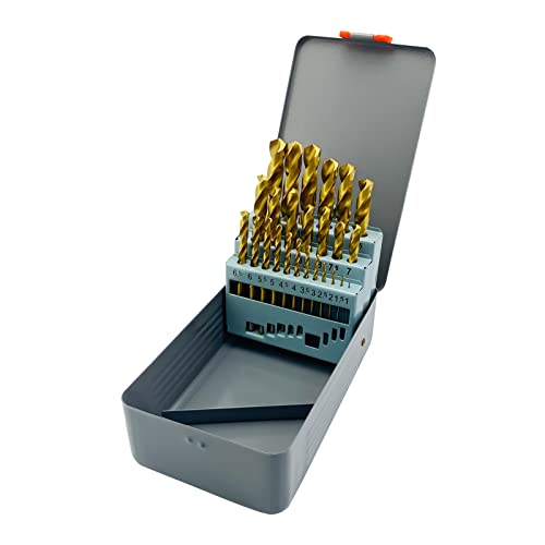 NORTOOLS Bohrer Set HSS Vollgeschliffen TiN beschichtete Bohrer Set DIN338 25 pcs 1.0-13 x 0.5 mm von NORTOOLS