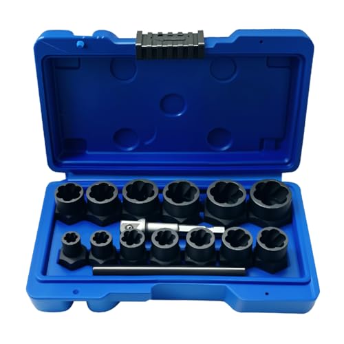 NORTOOLS Schlagschrauber-Steckschlüsselsatz 13 PCS High Bolt Nut Extractor Set Steckschlüssel-Box von NORTOOLS