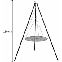 Schwenkgrill nobel Edelstahlrost Höhe 180 cm Ø60 cm Dreibeingrill Feuerstelle von NORTPOL