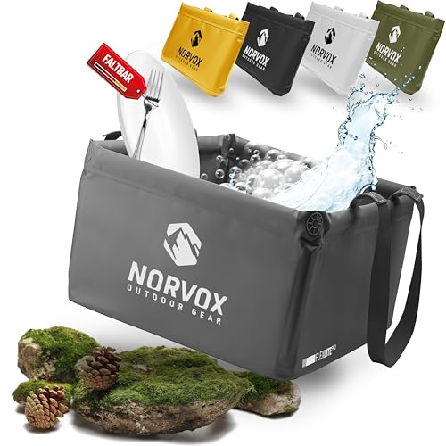 NORVOX Faltschüssel Camping - 15L – Faltbare Schüssel - Universell als Outdoor Spülschüssel, Waschschüssel, Spülwanne zum Abwaschen oder als Faltbarer Eimer von NORVOX