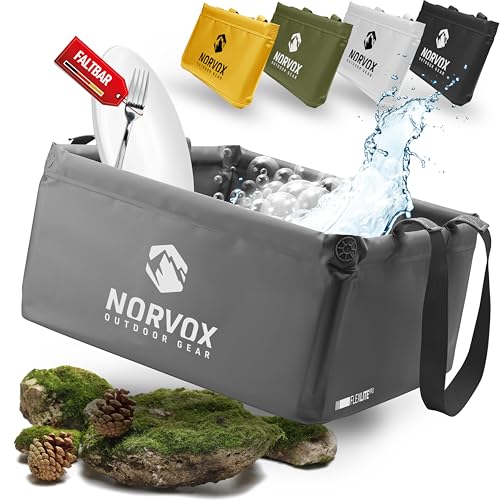 NORVOX Faltschüssel Camping - 20L – Faltbare Schüssel - Universell als Outdoor Spülschüssel, Waschschüssel, Spülwanne zum Abwaschen oder als Faltbarer Eimer von NORVOX