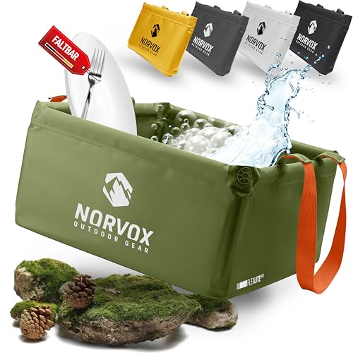 NORVOX Faltschüssel Camping - 20L – Faltbare Schüssel - Universell als Outdoor Spülschüssel, Waschschüssel, Spülwanne zum Abwaschen oder als Faltbarer Eimer von NORVOX